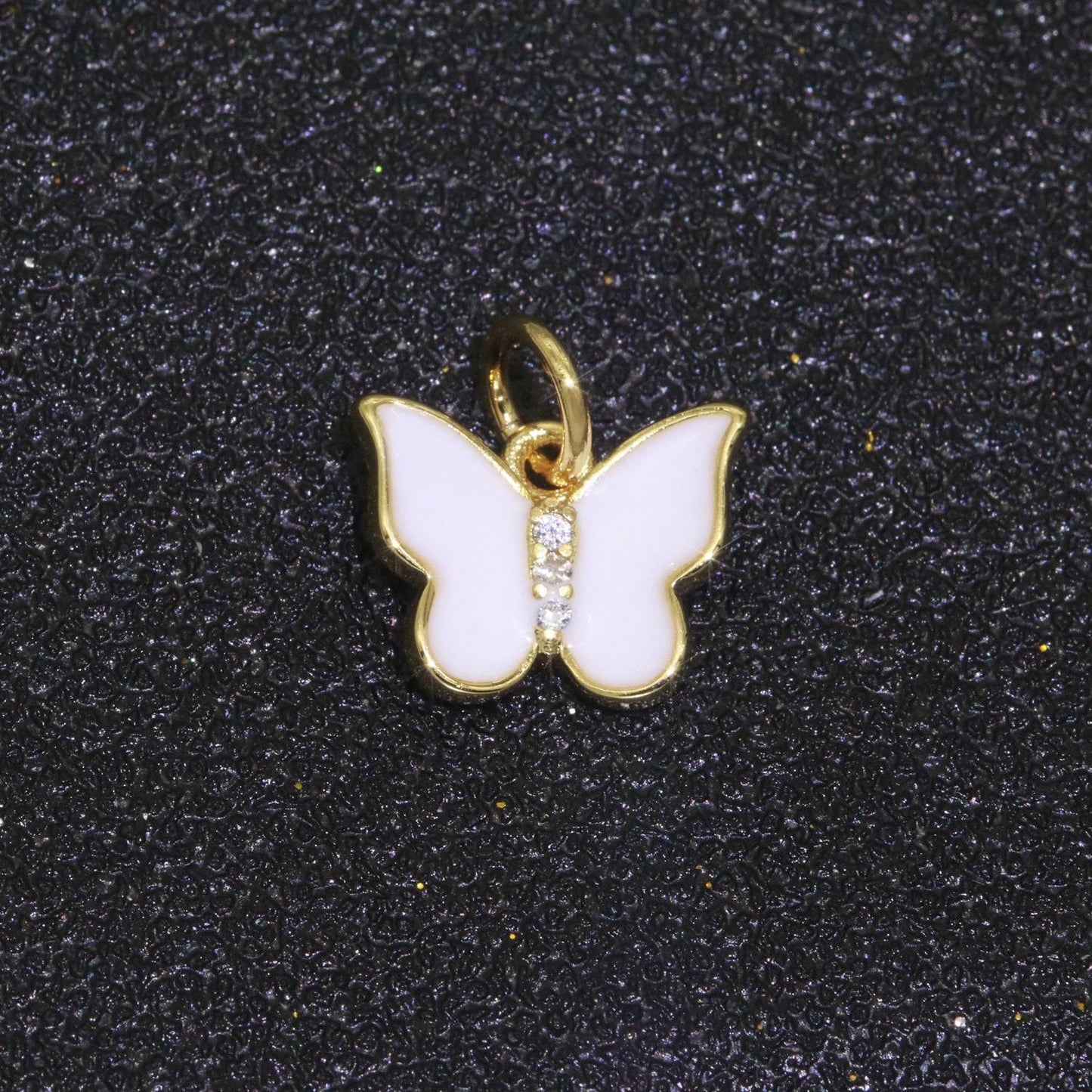 1pc enamel color butterfly charm, dainty gold monarch charm for necklace, bracelet, earring charm mariposa jewelry making