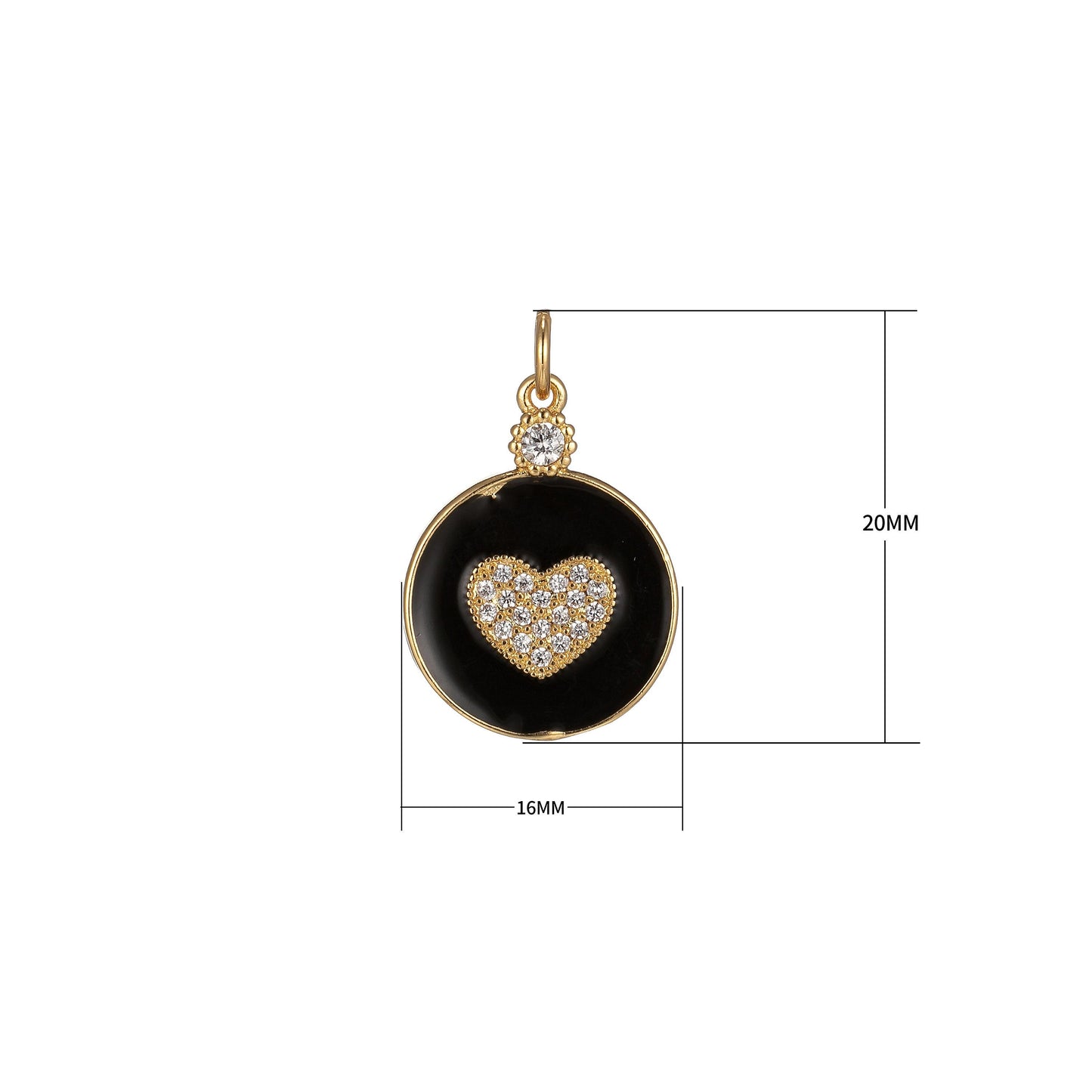 1x dainty color heart enamel charm- 18k gold filled micro pave heart charm cz love friendship jewelry making for bracelet earring necklace