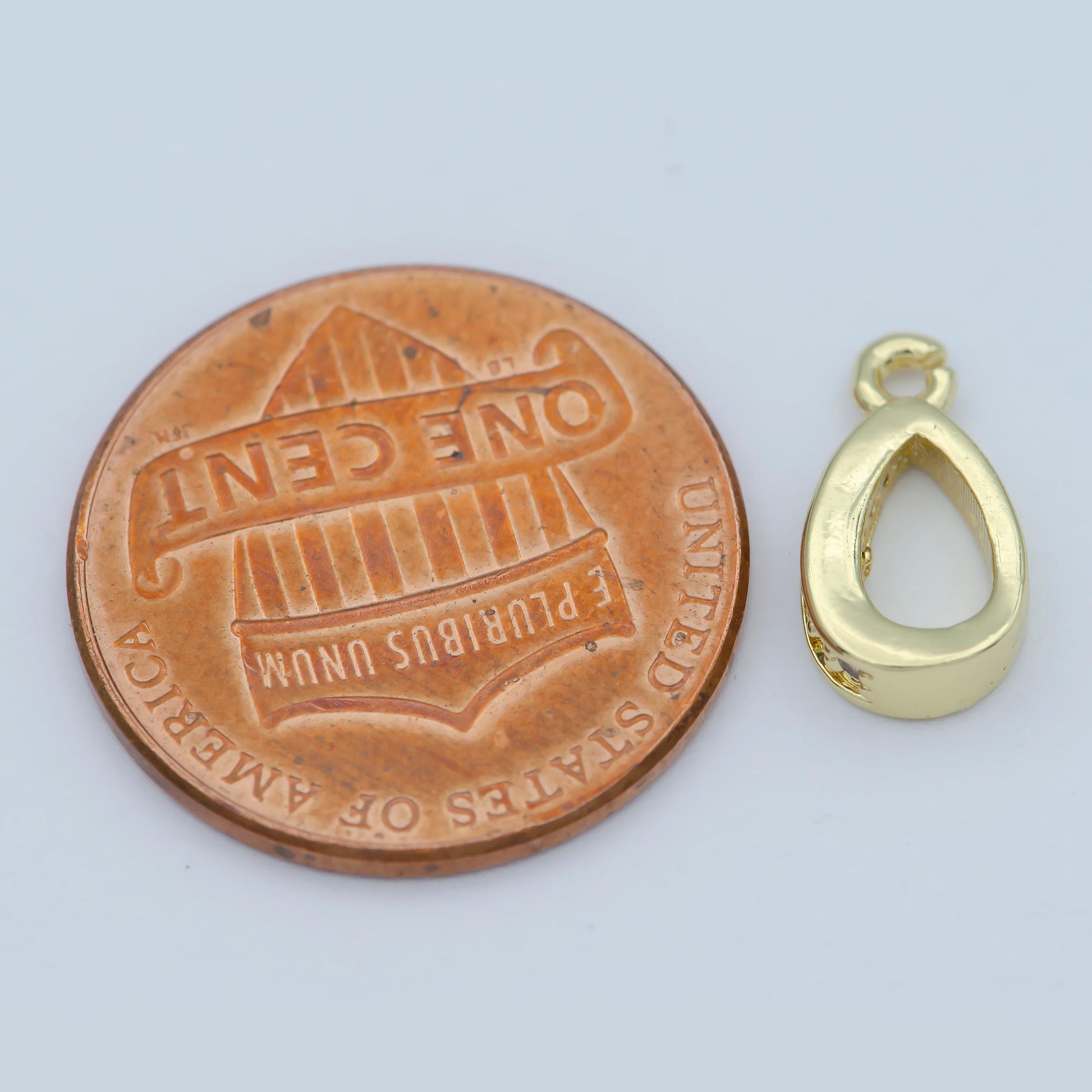 1 piece cz gold bails, 12×6.5mm, micro pave cubic zirconia bail for charm pendant holders add on supply findings, m-360