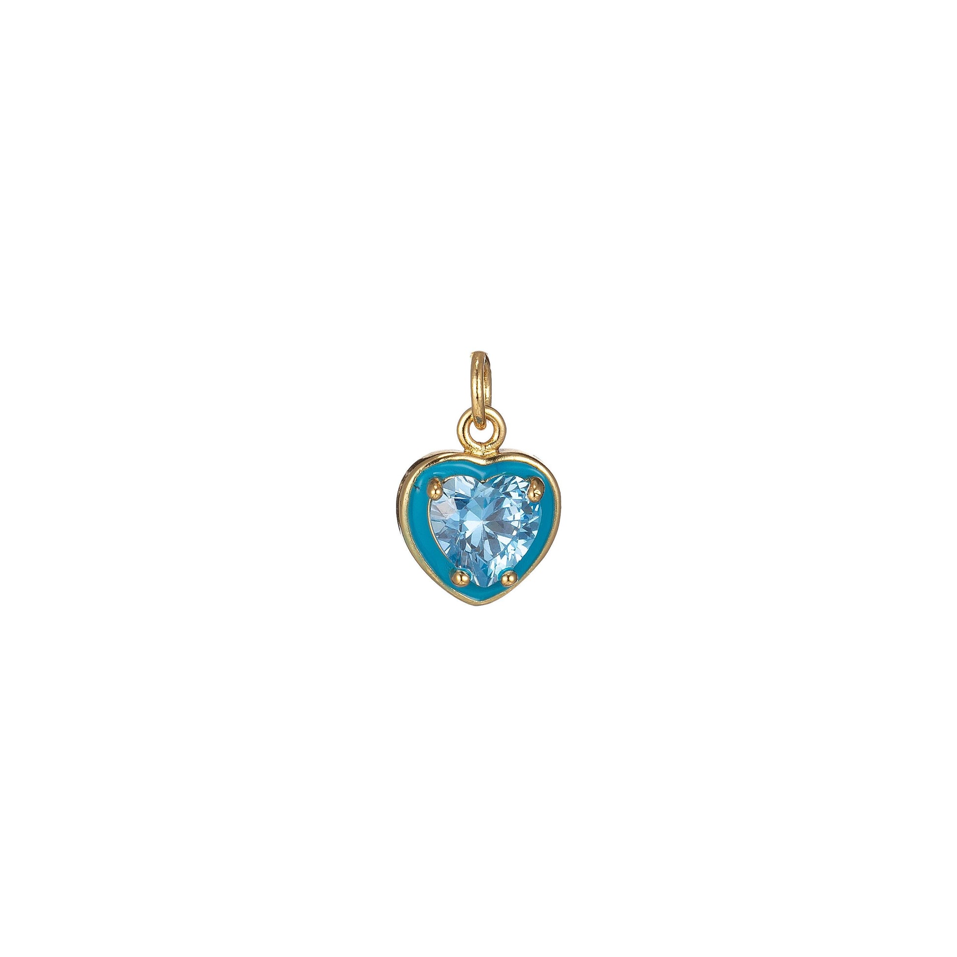 Mini gold heart cubic charms, enamel frame love charm, cz charm ,gold love lock charm relationship jewelry inspired, 2269