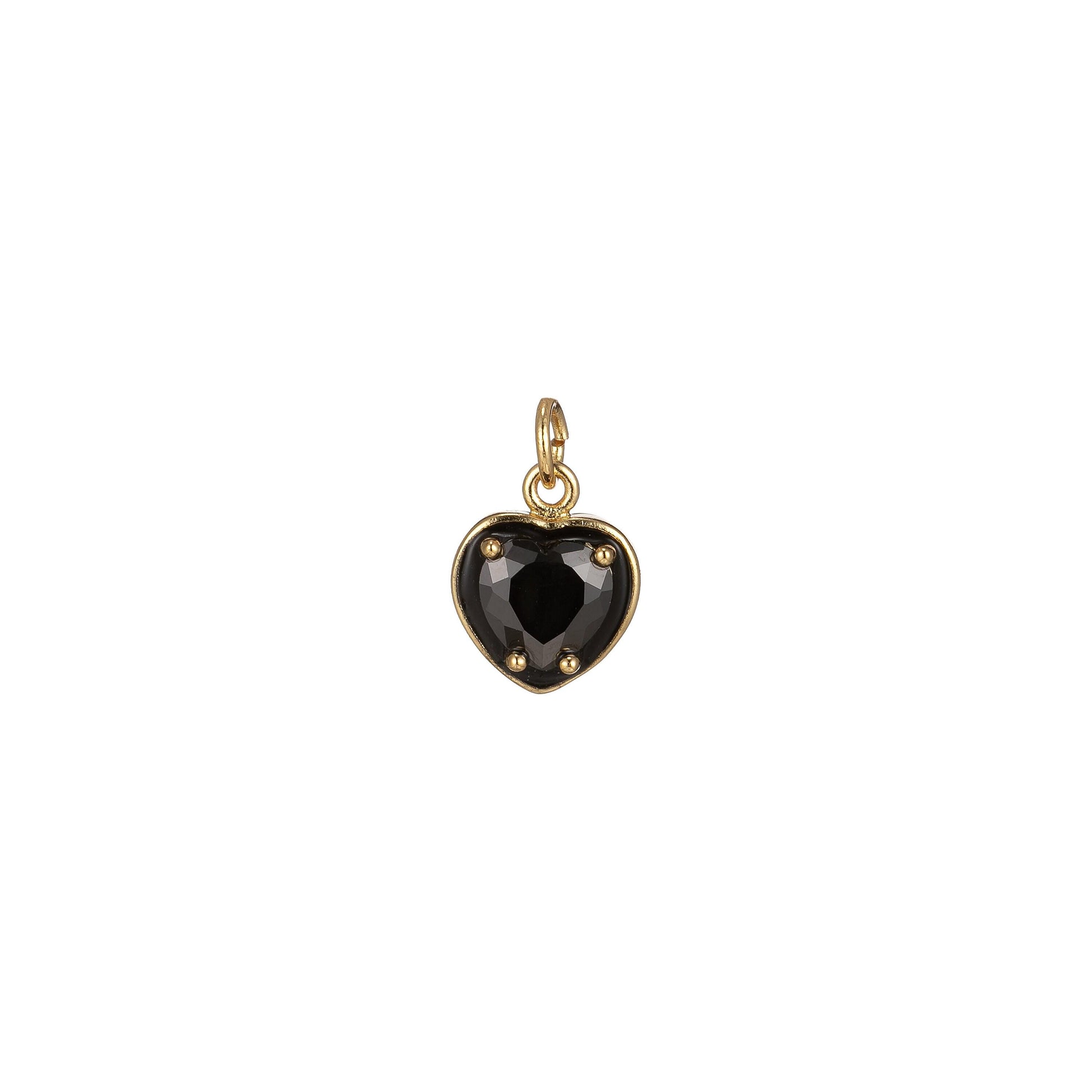 Mini gold heart cubic charms, enamel frame love charm, cz charm ,gold love lock charm relationship jewelry inspired, 2269