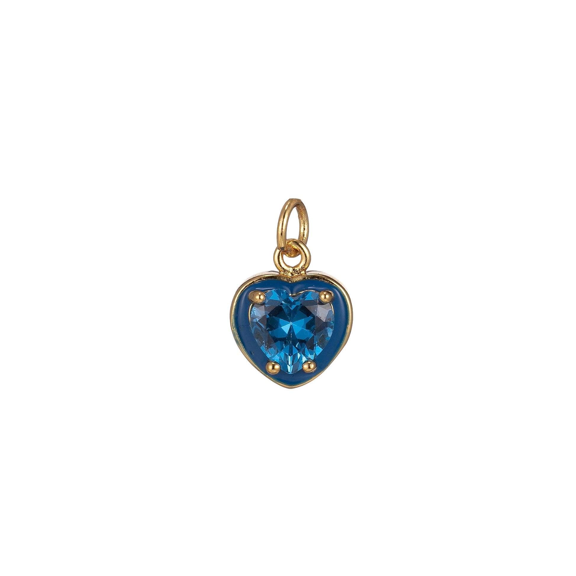 Mini gold heart cubic charms, enamel frame love charm, cz charm ,gold love lock charm relationship jewelry inspired, 2269