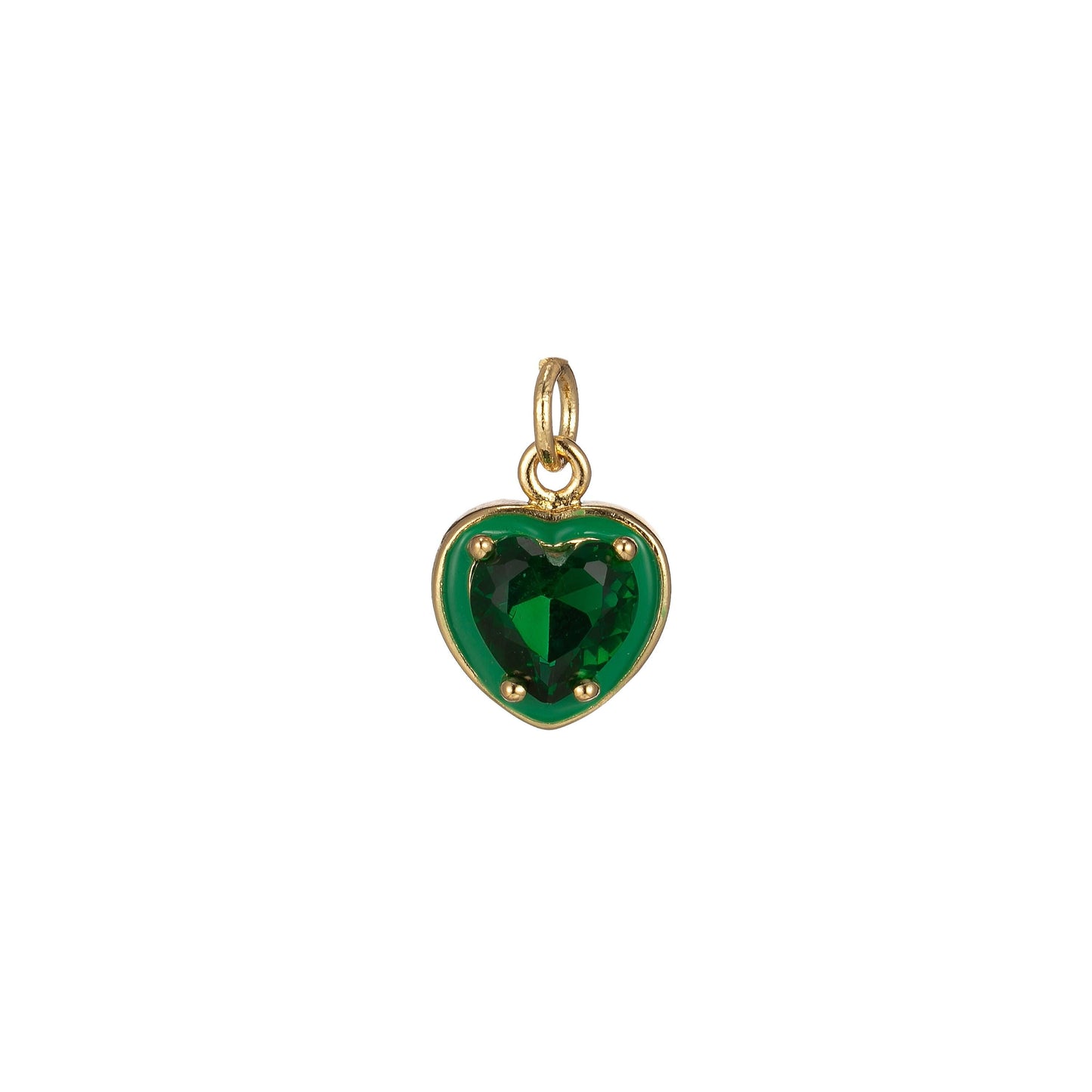 Mini gold heart cubic charms, enamel frame love charm, cz charm ,gold love lock charm relationship jewelry inspired, 2269