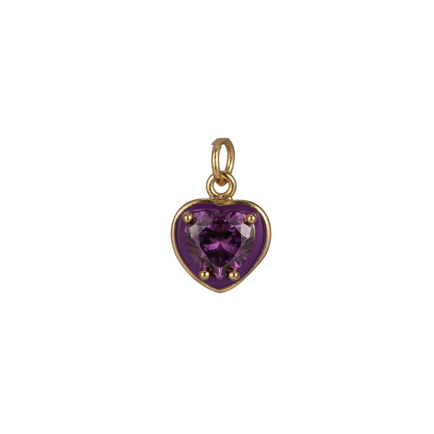Mini gold heart cubic charms, enamel frame love charm, cz charm ,gold love lock charm relationship jewelry inspired, 2269