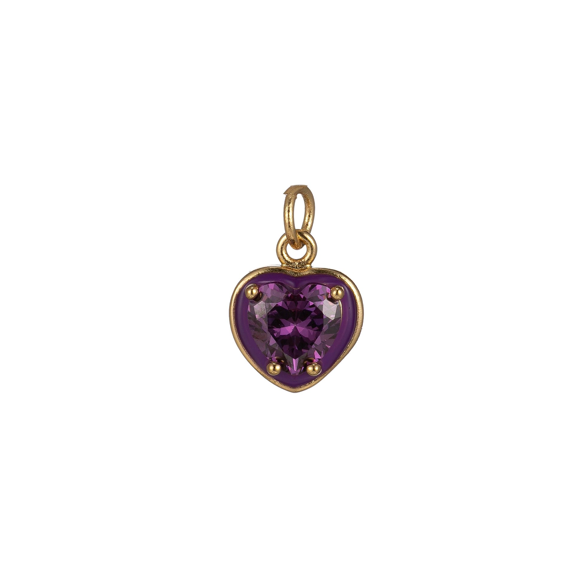 Mini gold heart cubic charms, enamel frame love charm, cz charm ,gold love lock charm relationship jewelry inspired, 2269