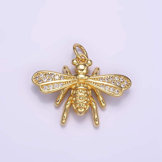 Dainty gold bee pendant 14k gold filled queen honey bee charm best friend minimalist layering necklaces m130