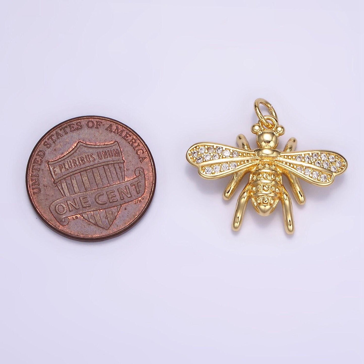 Dainty gold bee pendant 14k gold filled queen honey bee charm best friend minimalist layering necklaces m130