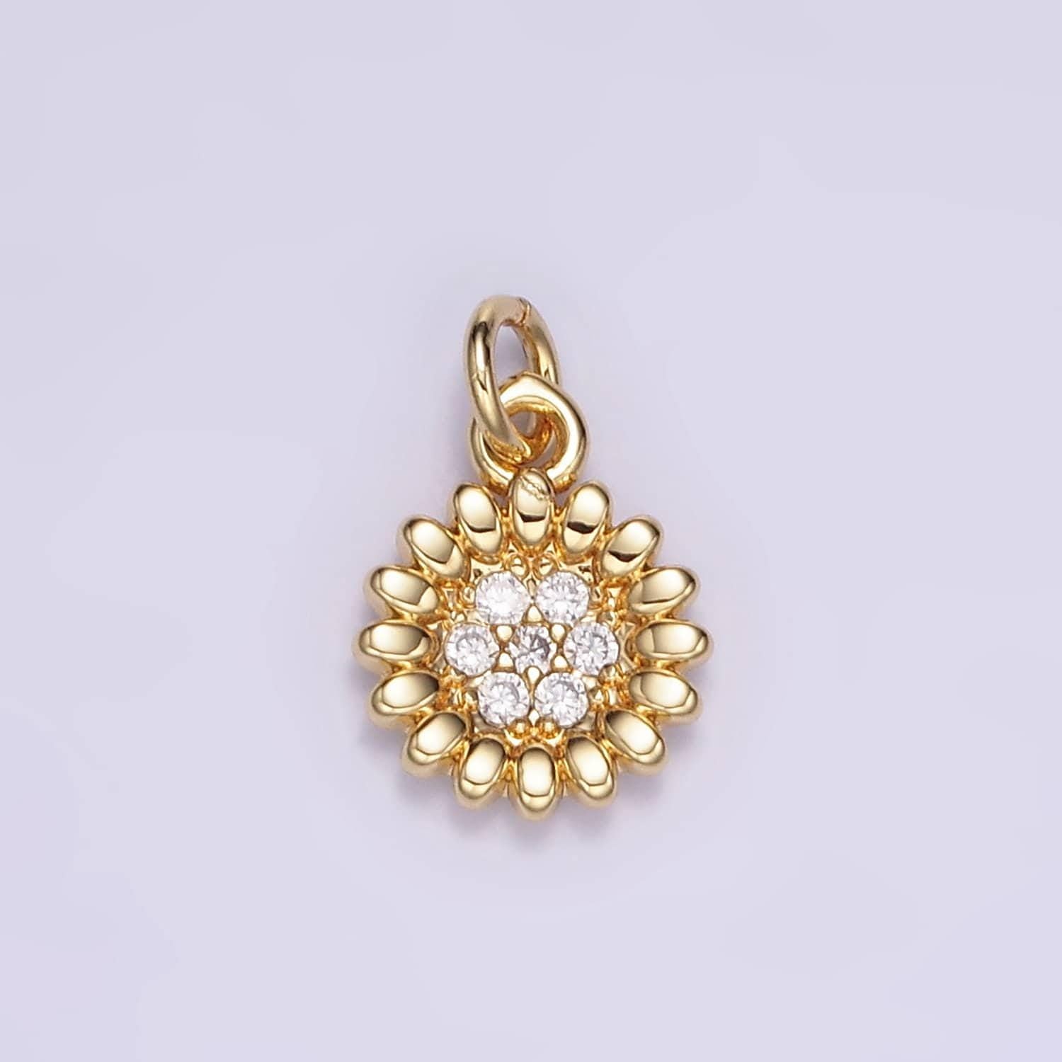 18k gold filled sunflower charm mini flower charm dainty sun flower charm for bracelet earring necklace supply m118