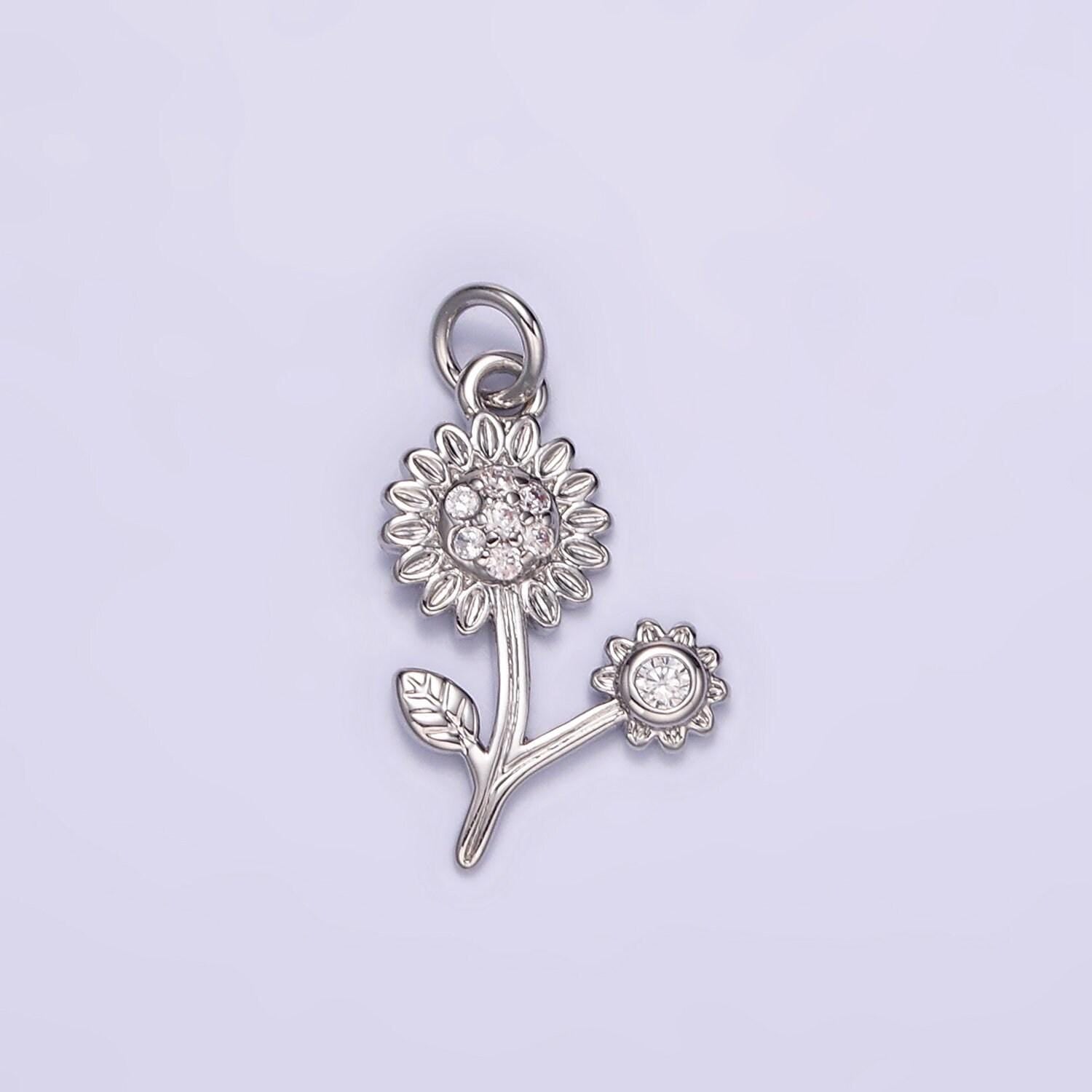 Dainty sunflower charm gold flower charm for bracelet earring necklace gold sun flower charm for summer garden inspired m117