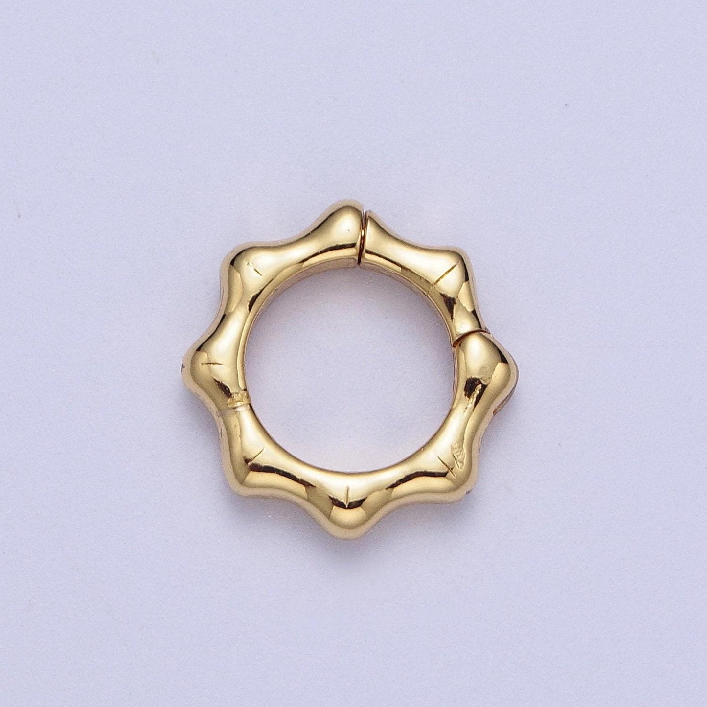 Gold sun spring pull gate ring, 24k gold filled 12.4mm & 16.9mm sun octagon ring charm holder clasp | l-931, l-932