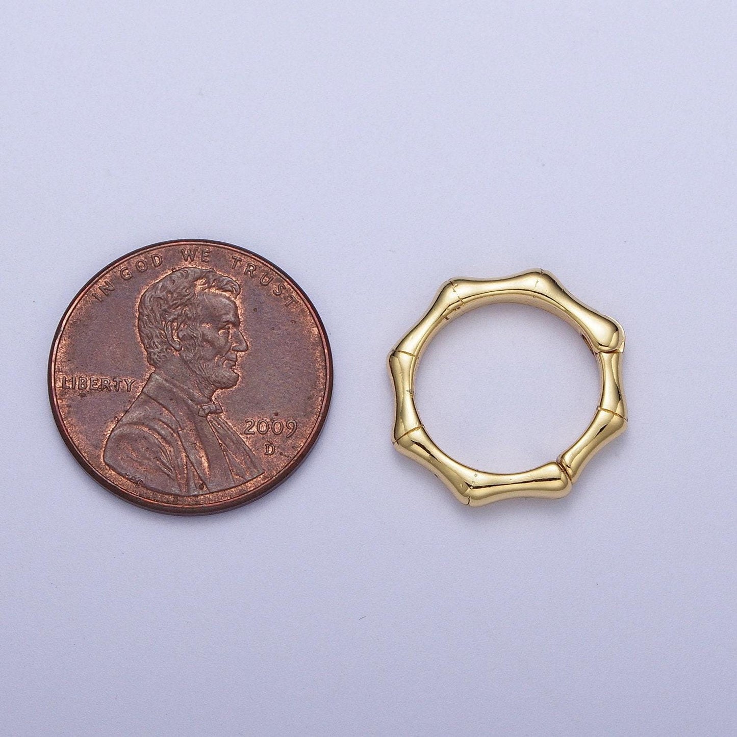 Gold sun spring pull gate ring, 24k gold filled 12.4mm & 16.9mm sun octagon ring charm holder clasp | l-931, l-932