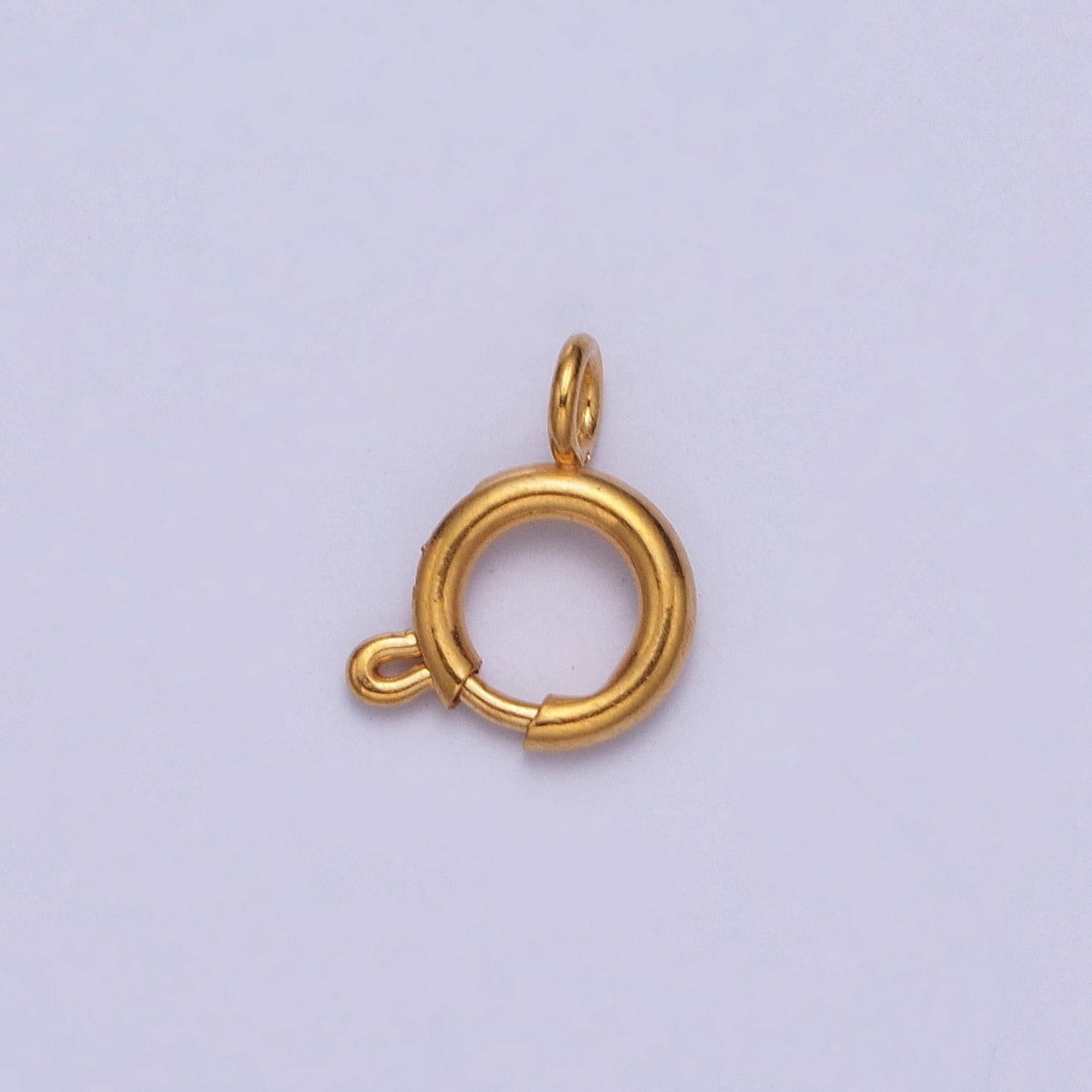 Various size 14k gold round open push in clasp w. loop finding enhancer, circular clasp for charm jewelry making supply | l-875~l-882, l-912