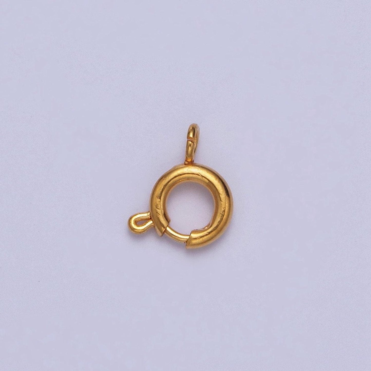 Various size 14k gold round open push in clasp w. loop finding enhancer, circular clasp for charm jewelry making supply | l-875~l-882, l-912
