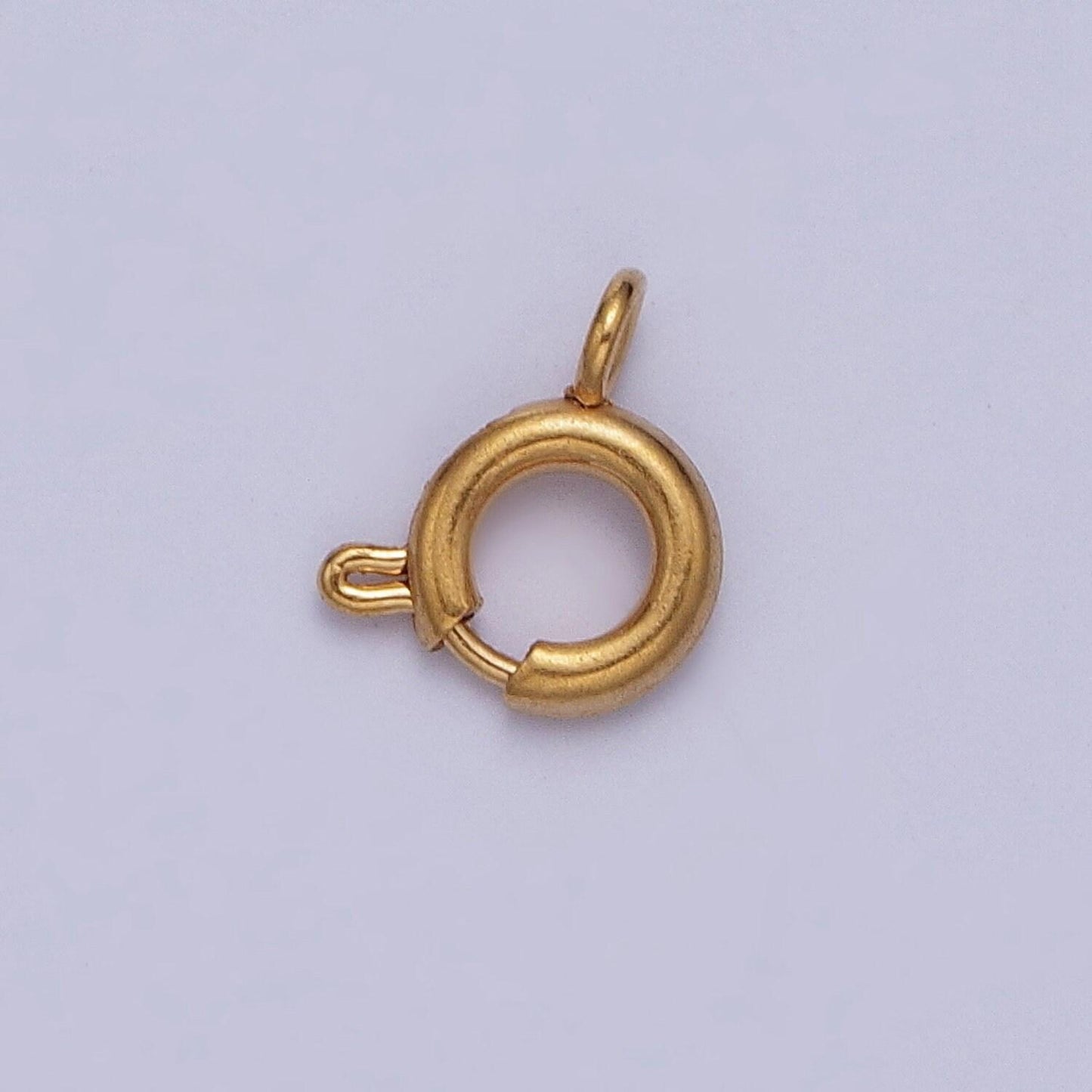 Various size 24k gold round open push in clasp w. loop finding enhancer, circular clasp for charm jewelry making supply | l-892~l-899, l-905