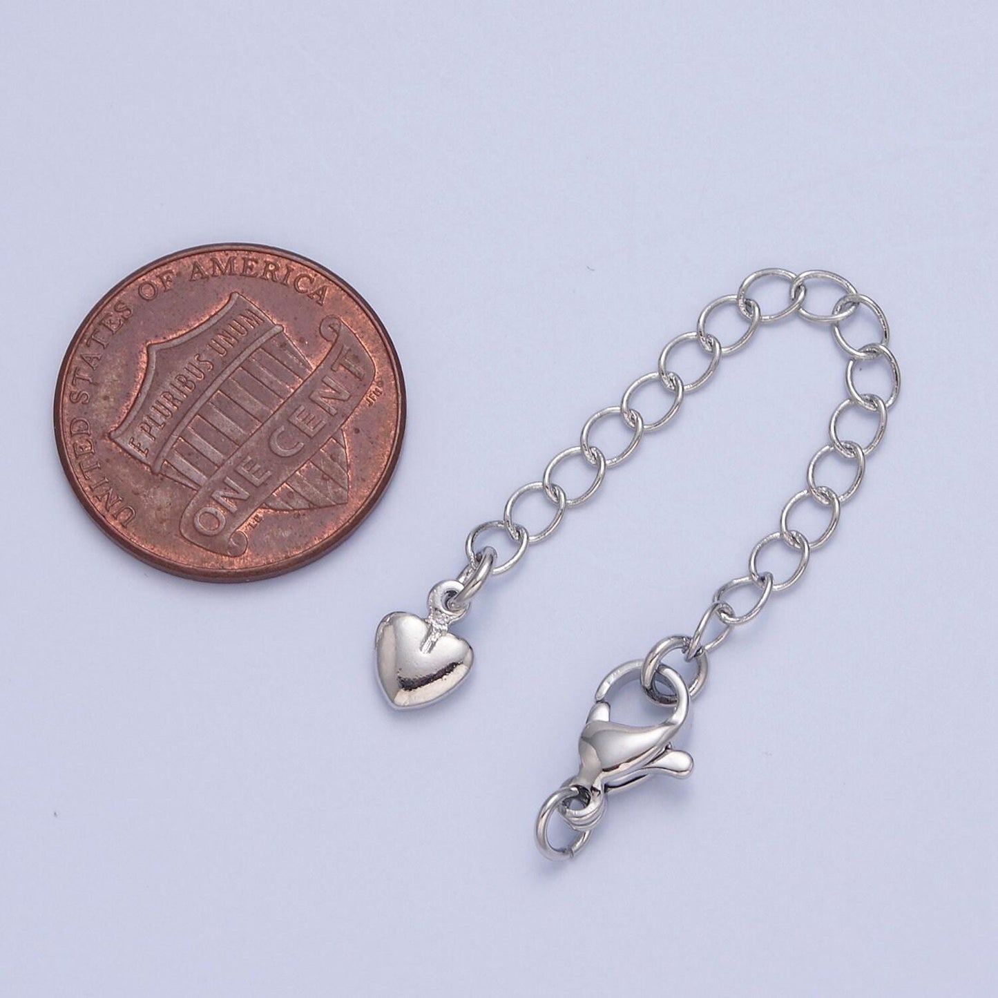 24k gold-filled dainty heart lobster clasp with chain extender in gold and silver for necklace, bracelet making supply | l-677, l-779