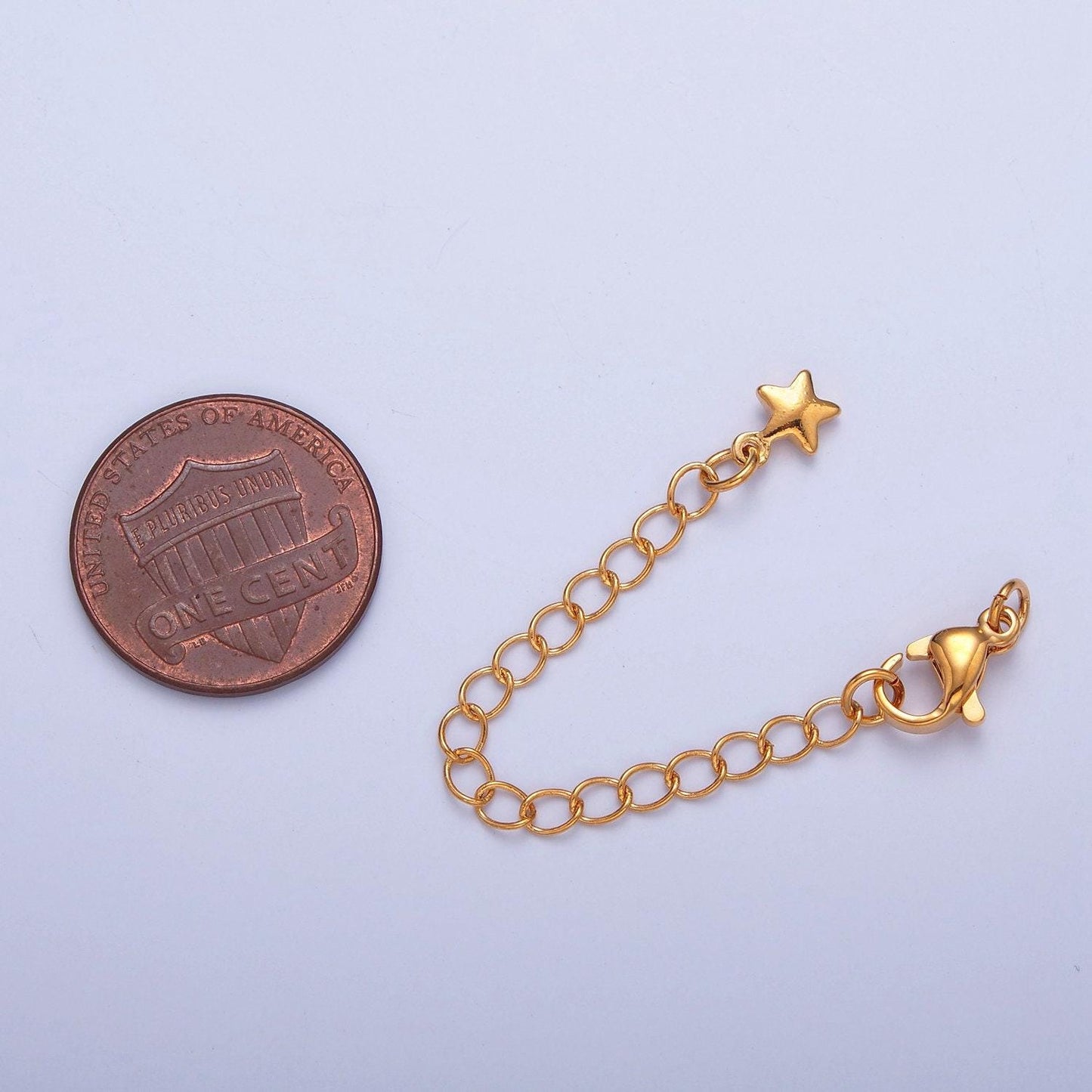 Dainty star 24k/white-gold filled lobster clasp with chain extender | l-743, l-776