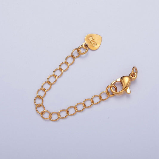Heart gold filled lobster clasp with chain extender | l-678, l-775