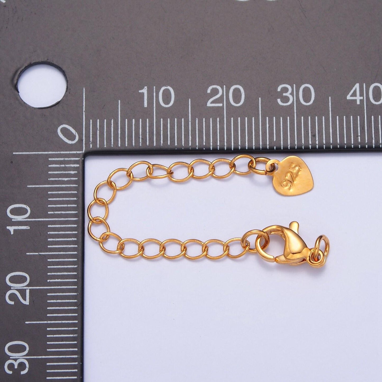 Heart gold filled lobster clasp with chain extender | l-678, l-775