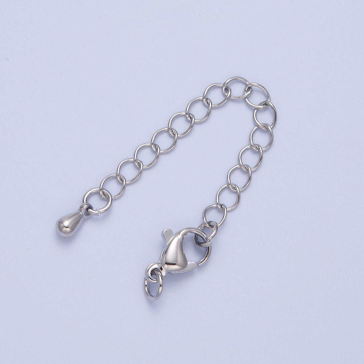 Teardrop-shaped gold filled lobster/end clasp with chain extender | l-676, l-774