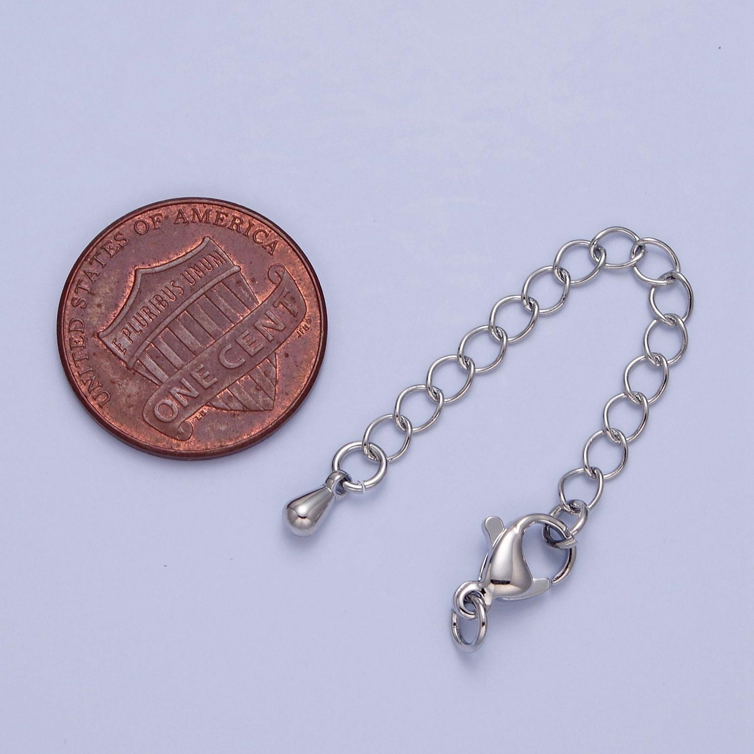 Teardrop-shaped gold filled lobster/end clasp with chain extender | l-676, l-774