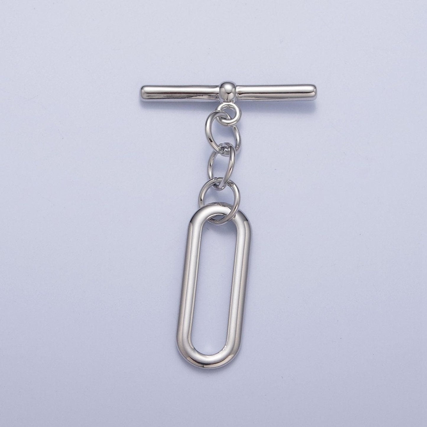 Gold, white-gold filled long oval toggle clasps, minimalist gold & silver toggle clasps for diy jewelry making, l-747