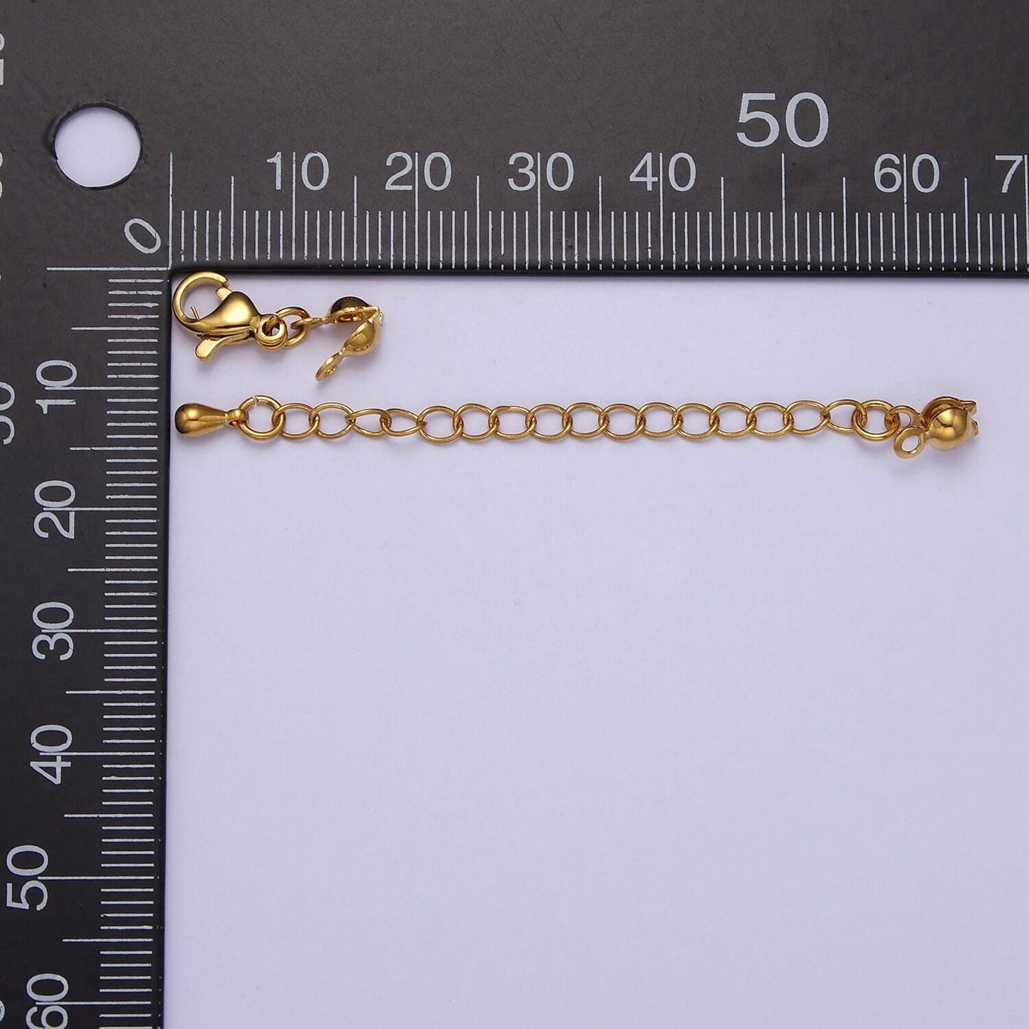 24k gold filled lobster clasps with 2.5 inch extender & golden crimp cord ends, wholesale jewelry supply findings for necklace making, l-721