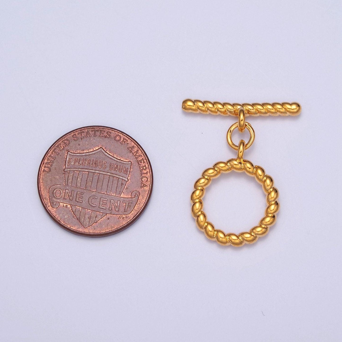 Gold, white-gold filled twisted round circle toggle clasps, minimalist gold & silver toggle clasps for diy jewelry making | l-713, l-714