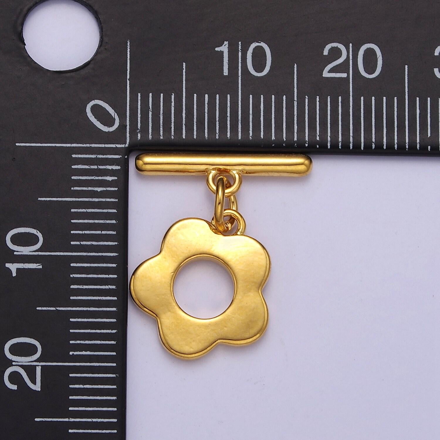 24k gold filled flower toggle clasp, jewelry clasp ot clasp findings l-711