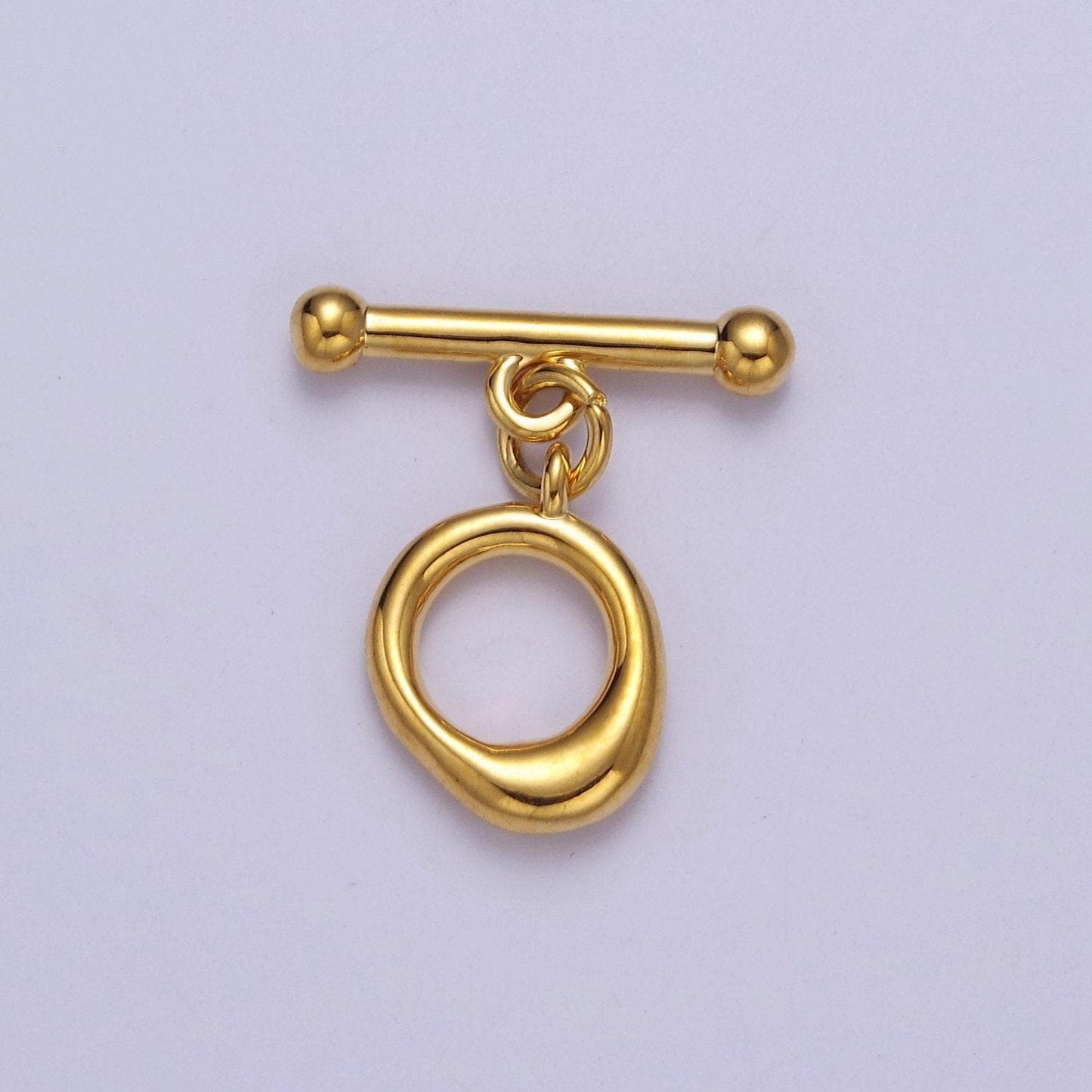 Mini gold round toggle clasp, bracelet necklace jewelry clasps, 24k gold filled ot clasp l-705