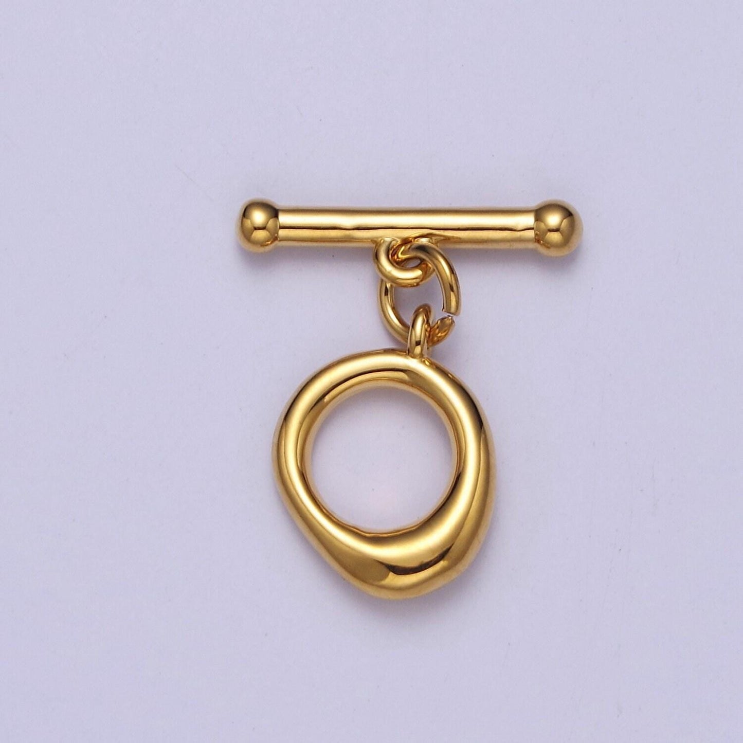Mini gold round toggle clasp, bracelet necklace jewelry clasps, 24k gold filled ot clasp l-705