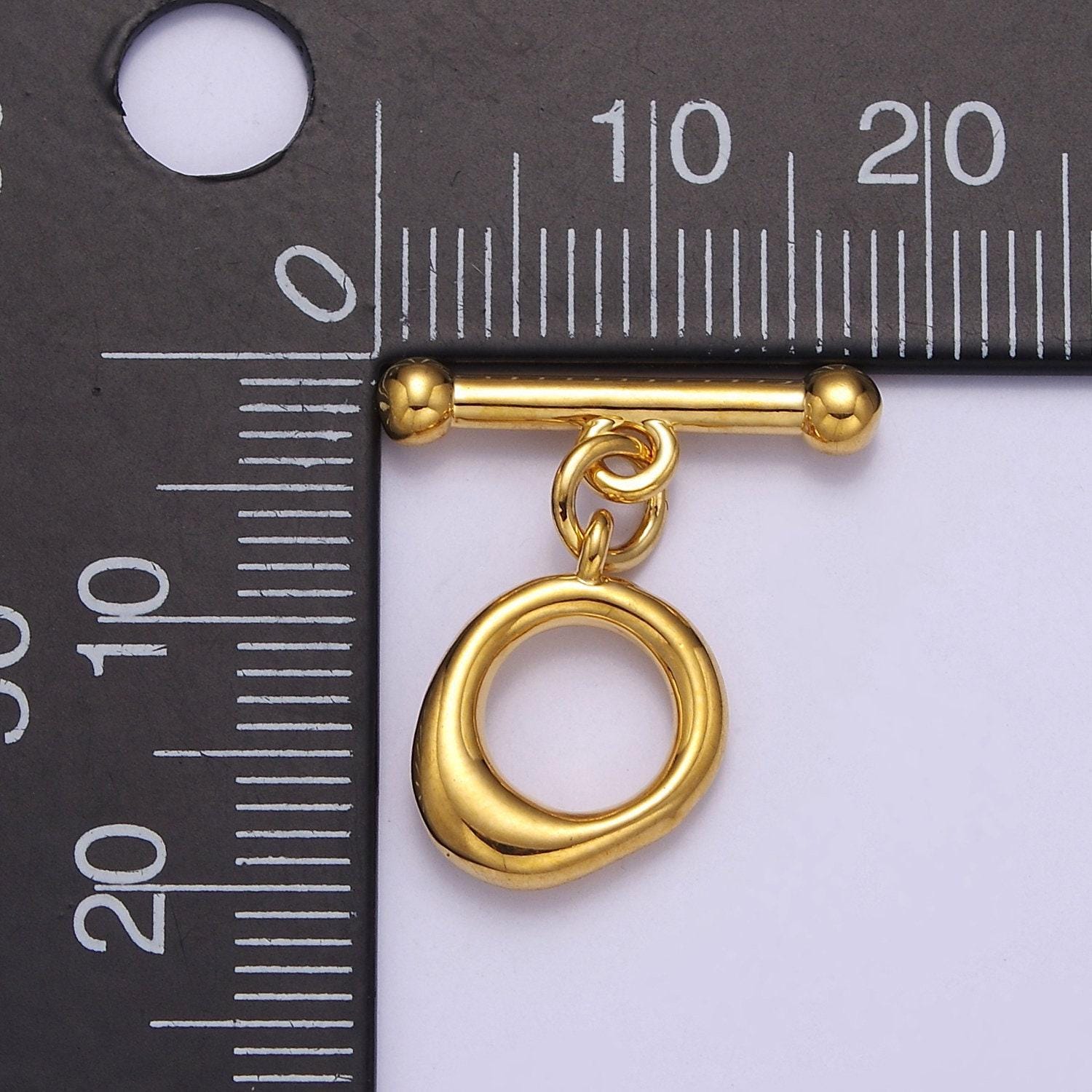 Mini gold round toggle clasp, bracelet necklace jewelry clasps, 24k gold filled ot clasp l-705