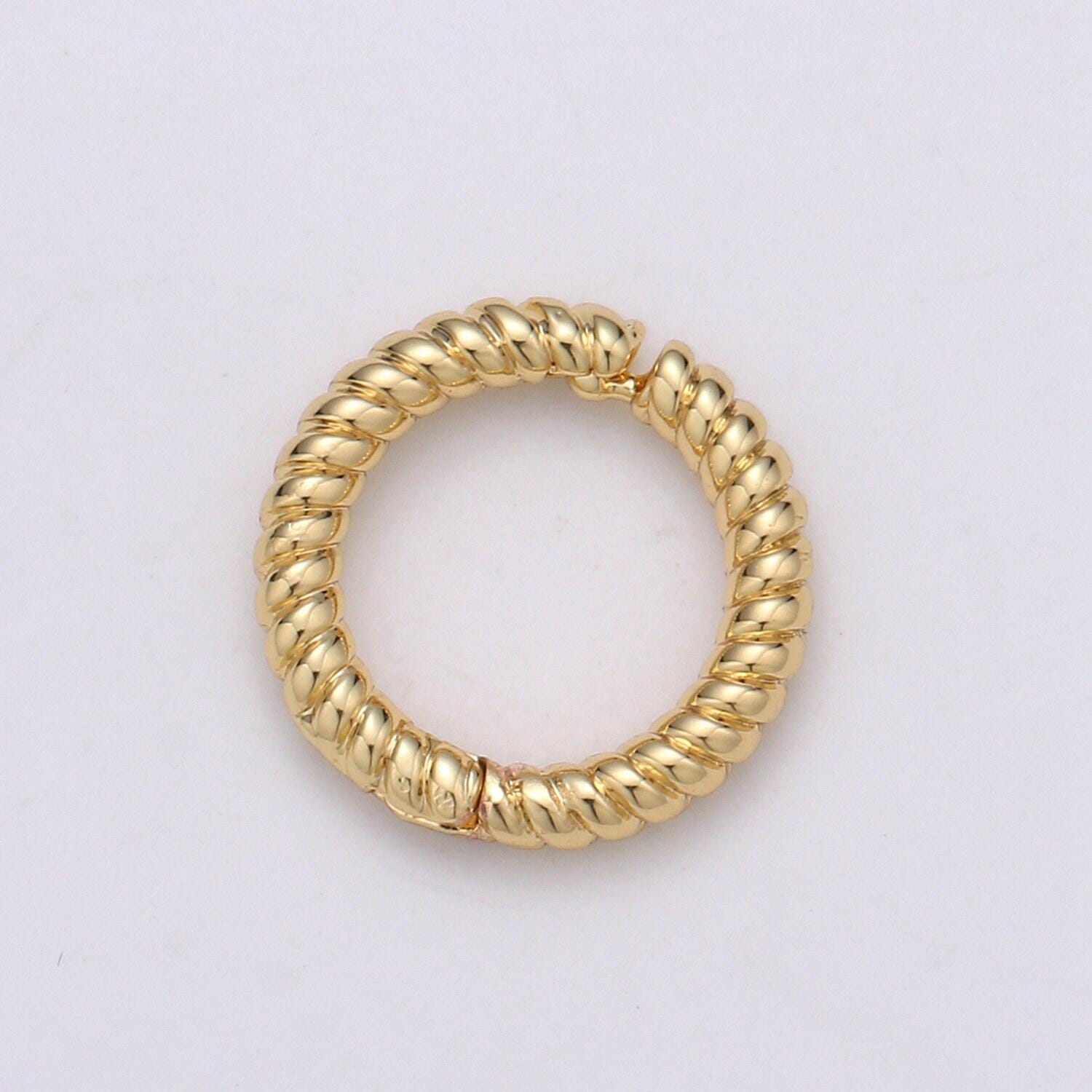1 pc twisted gold spring gate ring, 11 mm marine rope push gate ring, charm holder clasp for connector, wristlet holder supp-1003, 1004
