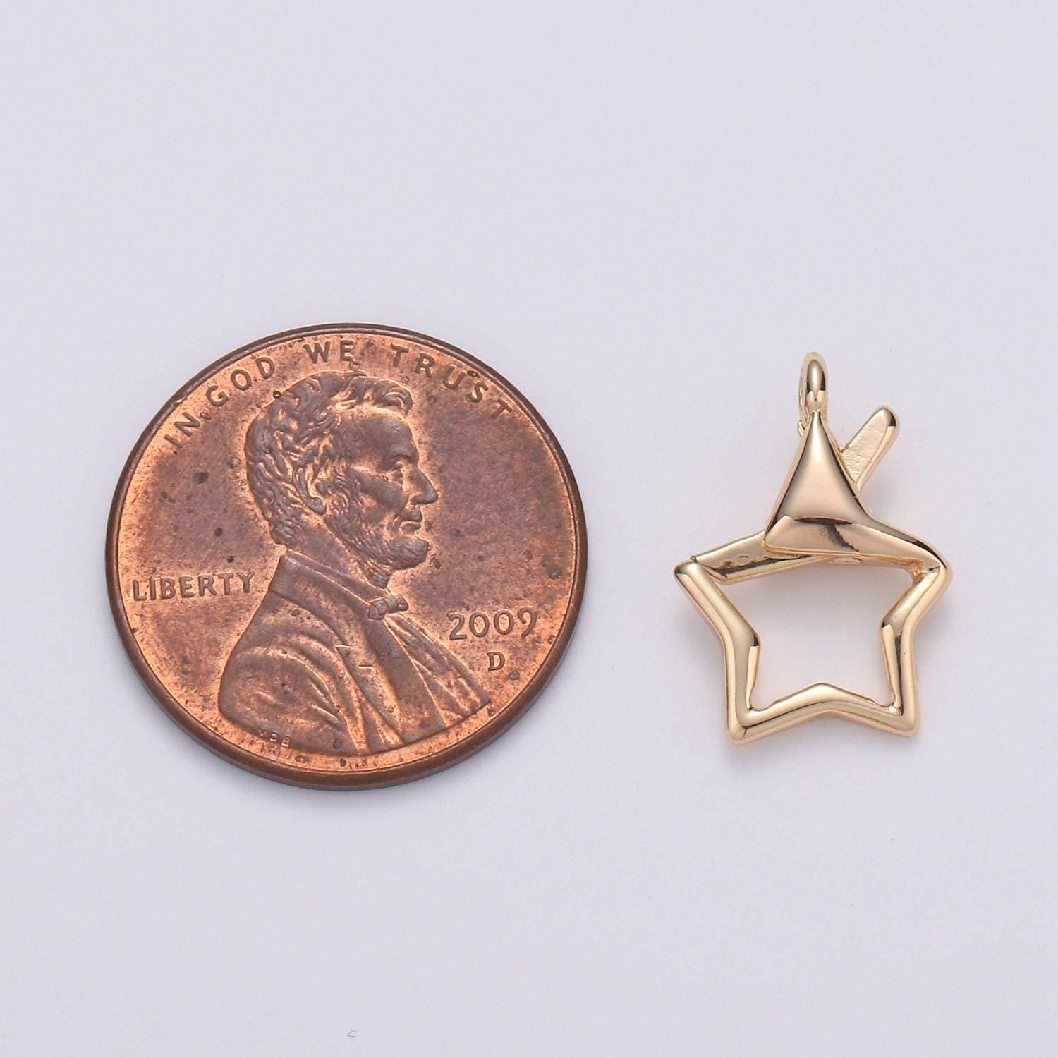Gold or silver open star lobster clasp clasp celestial charm enhancer clasp wholesale supply l-659
