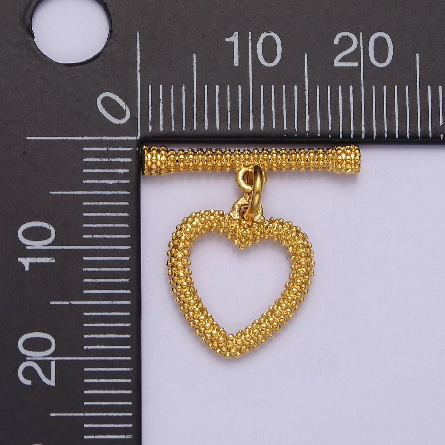 Heart toggle clasp connector, 24k gold filled toggle clasp, jewelry end clasp for bracelet, necklace closure l-644