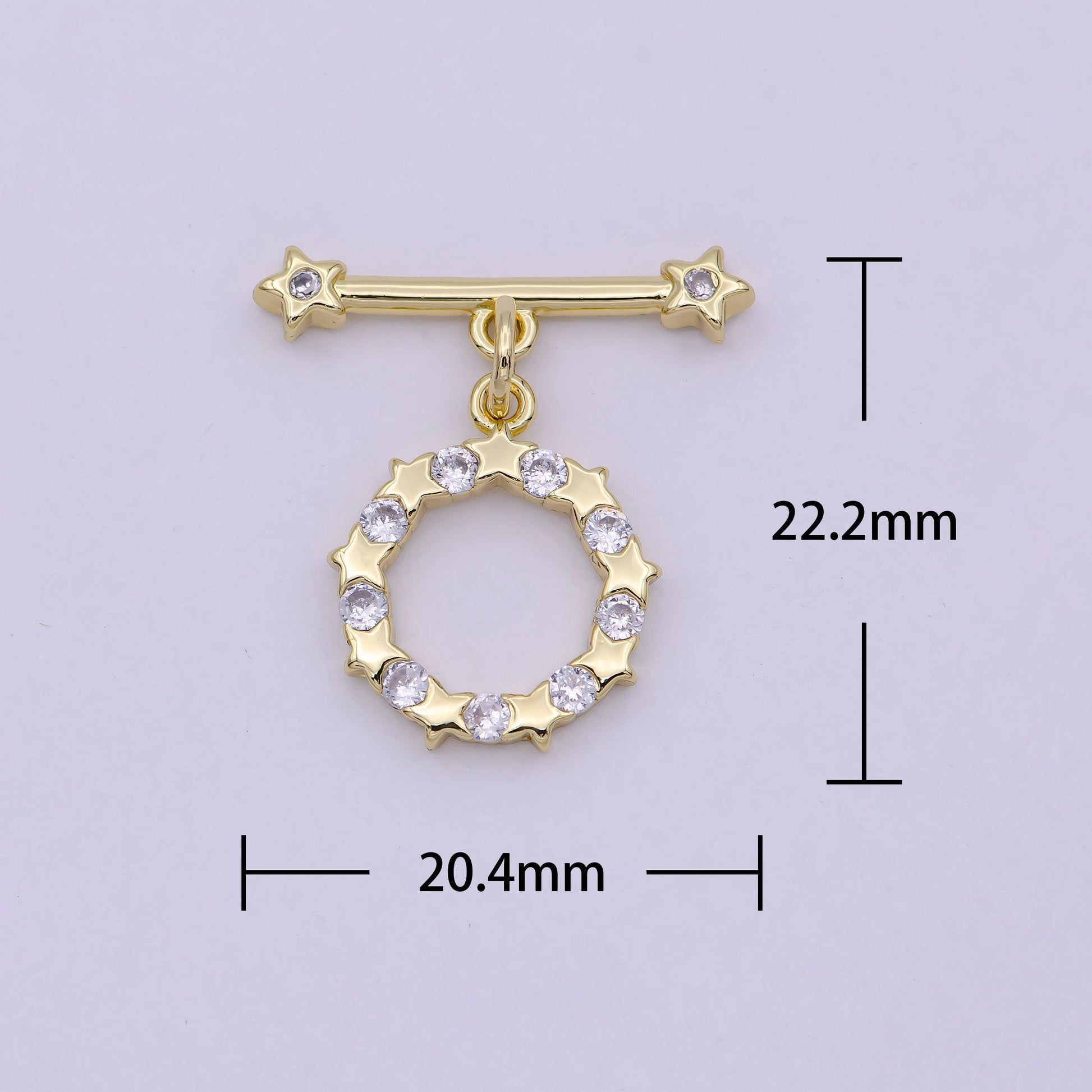 14k gold filled ot toggle clasps star cz clasps connectors for jewelry handmade making bracelet necklace l-630
