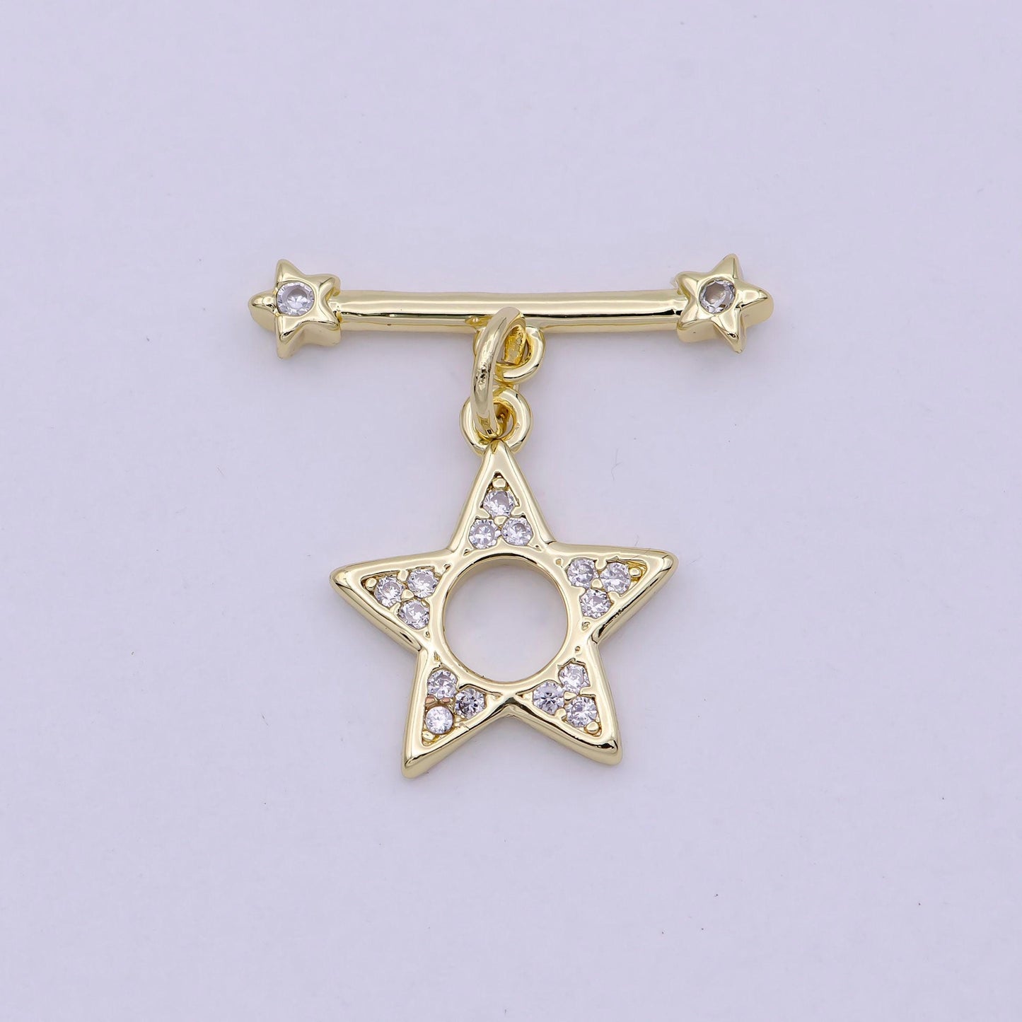 14k gold filled ot toggle clasps star cz clasps connectors for jewelry handmade making bracelet necklace l-624
