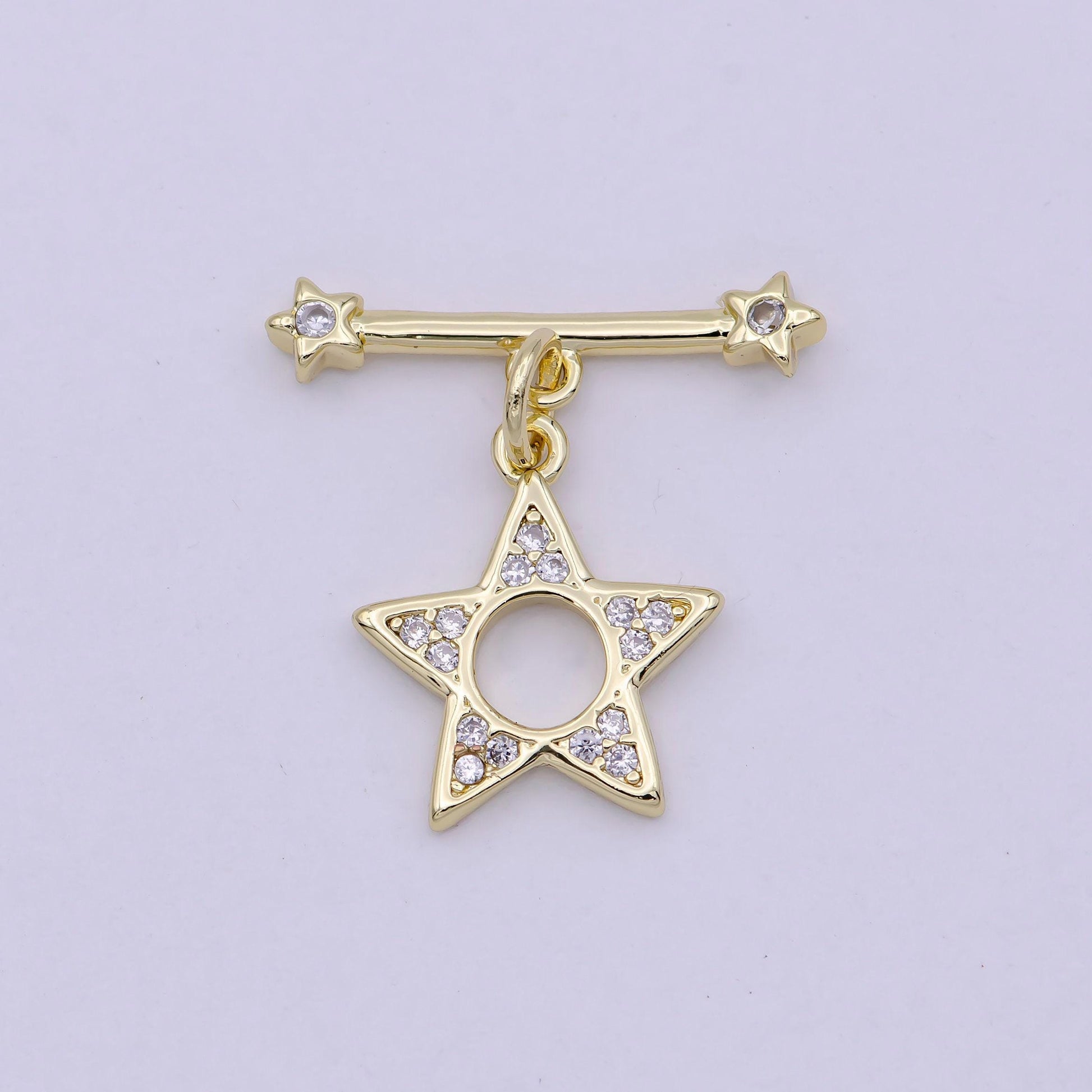14k gold filled ot toggle clasps star cz clasps connectors for jewelry handmade making bracelet necklace l-624
