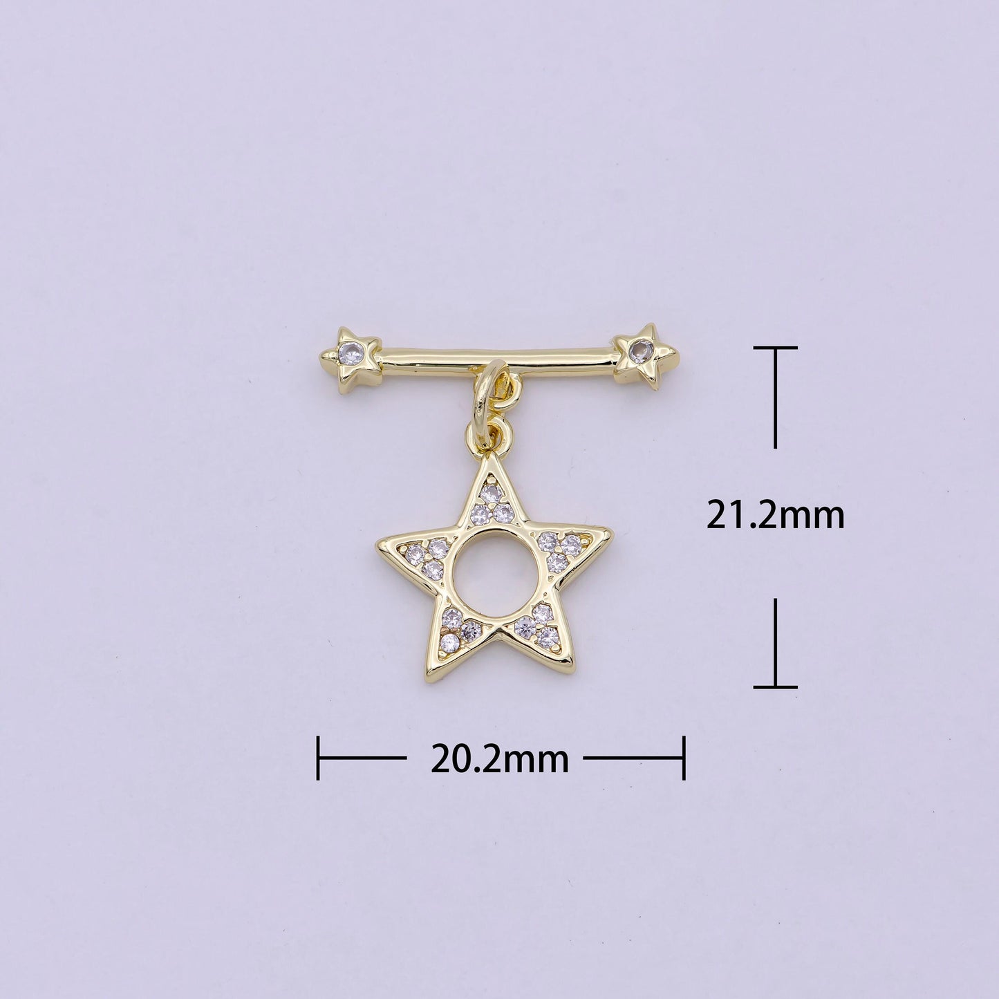14k gold filled ot toggle clasps star cz clasps connectors for jewelry handmade making bracelet necklace l-624