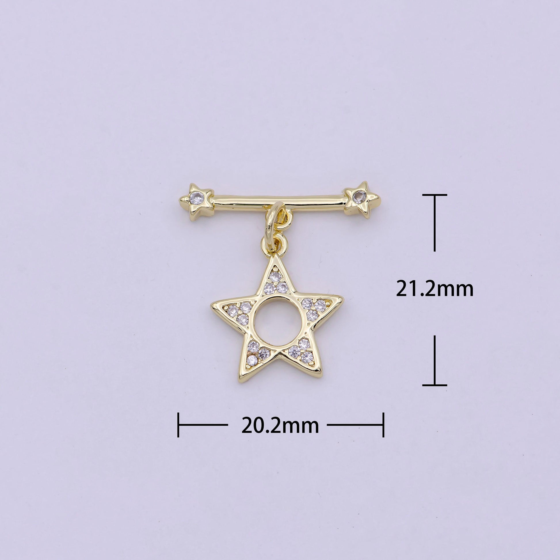 14k gold filled ot toggle clasps star cz clasps connectors for jewelry handmade making bracelet necklace l-624