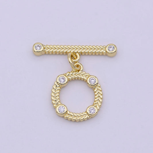 14k gold filled ot toggle clasps chevron cz clasps connectors for jewelry handmade making bracelet necklace l-622