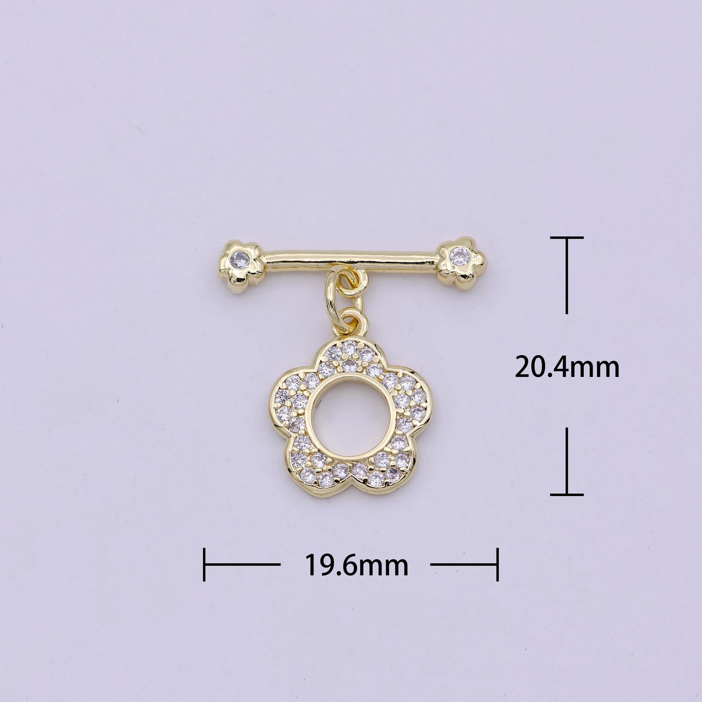 14k gold filled ot toggle clasps daisy flower cz clasps connectors for jewelry handmade making bracelet necklace l-623
