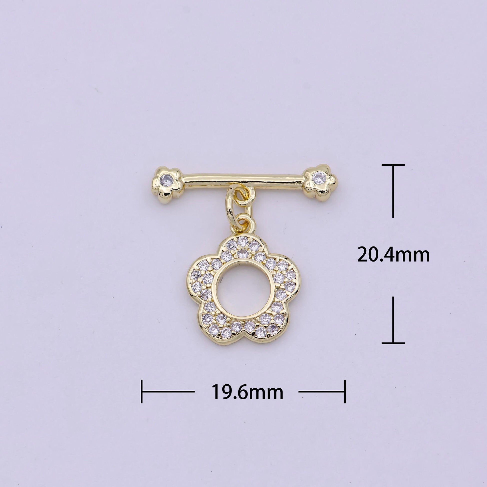 14k gold filled ot toggle clasps daisy flower cz clasps connectors for jewelry handmade making bracelet necklace l-623