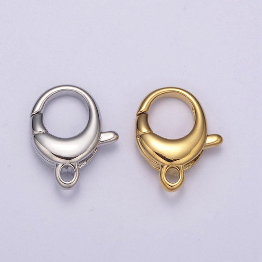Gold / silver lobster clasps - oval style in 24k gold filled l-594 / l-595