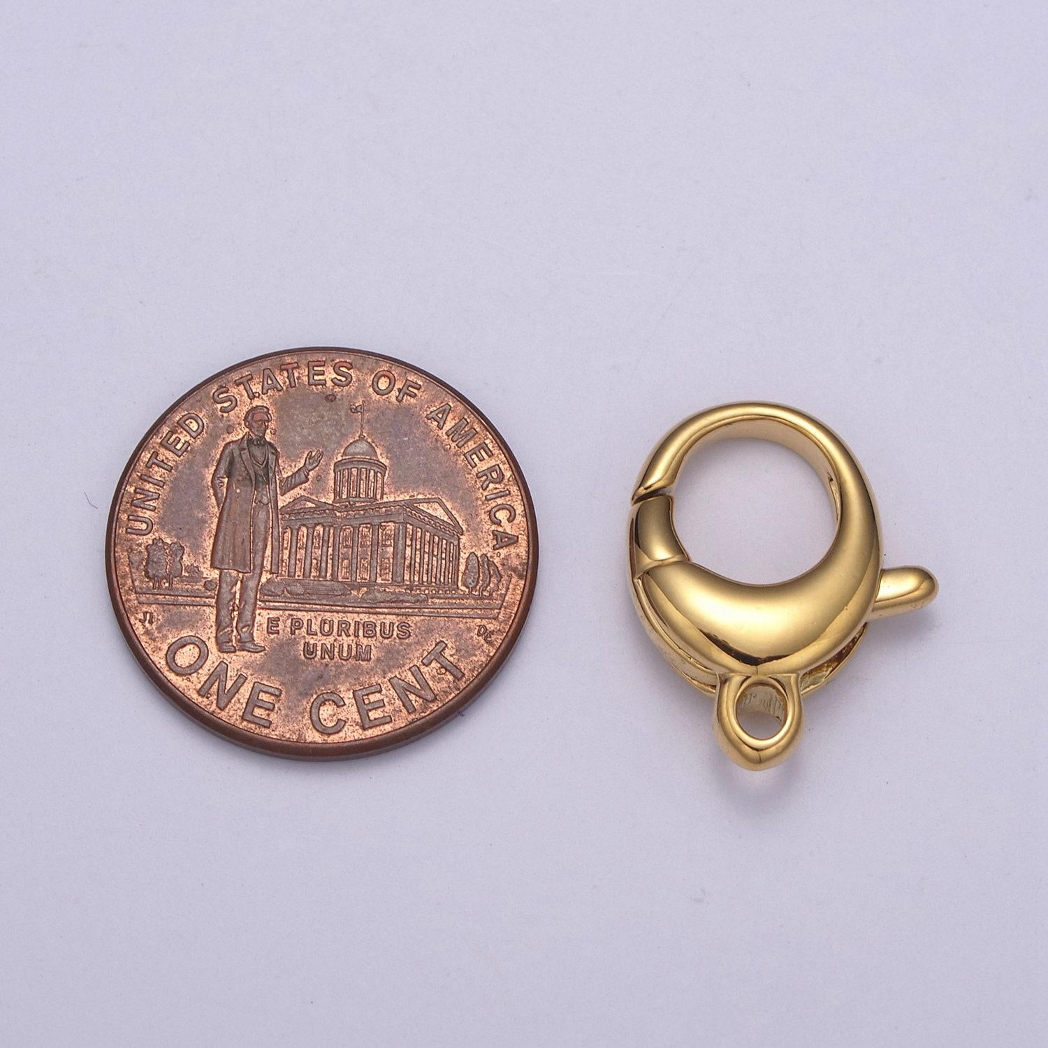 Gold / silver lobster clasps - oval style in 24k gold filled l-594 / l-595