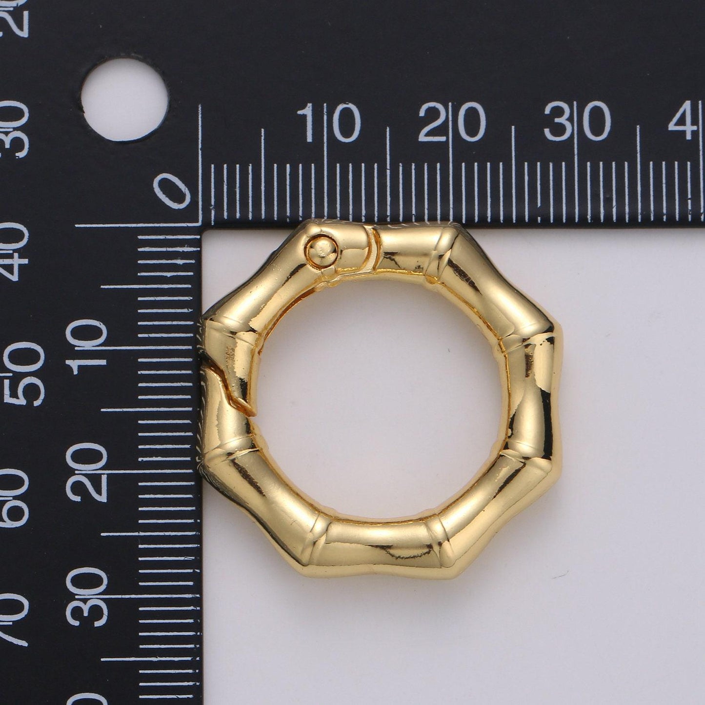 Gold spring gate ring,push gate ring, octagon ring charm holder gold, silver clasp connector charm holder l-57-l58