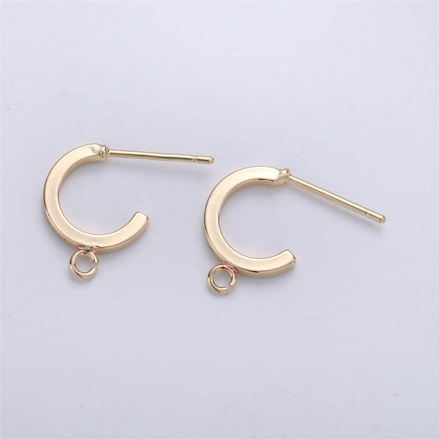 2 pcs 14k gold filled hoop stud w/ open link push back earring making 10mm, nickel free lead free for earring charm making finding k-197