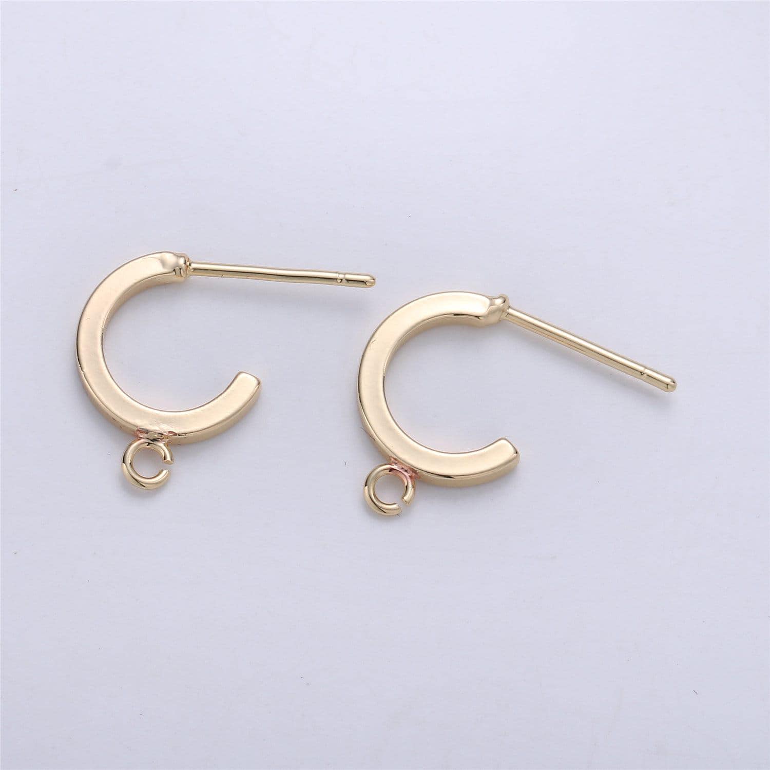 2 pcs 14k gold filled hoop stud w/ open link push back earring making 10mm, nickel free lead free for earring charm making finding k-197