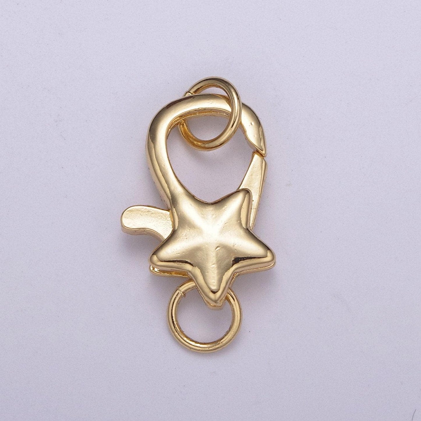 1x gold star clasp, large spring ring measurement include loops 24 mm, necklace bracelet component supply for jewelry making, l-570