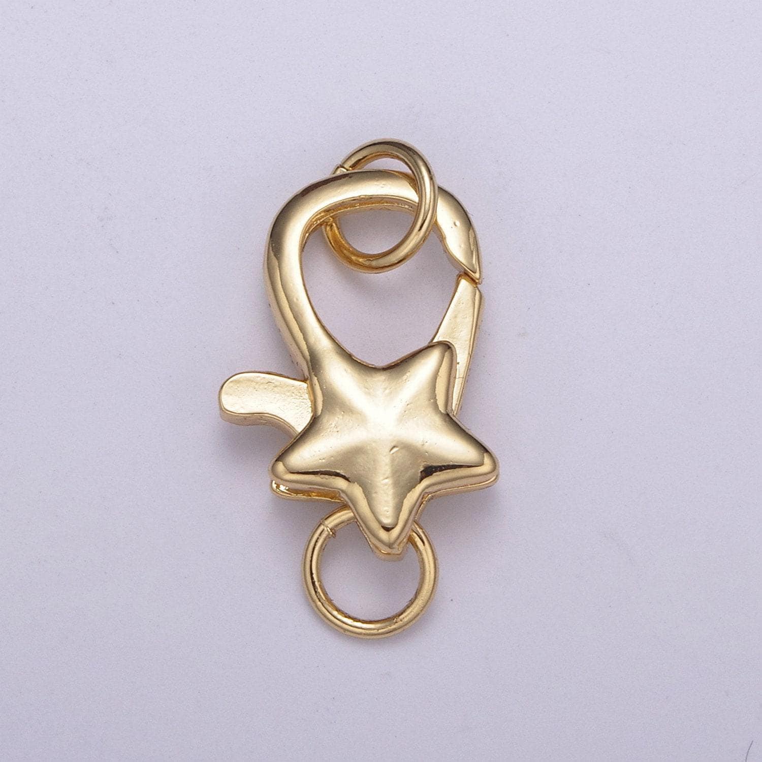 1x gold star clasp, large spring ring measurement include loops 24 mm, necklace bracelet component supply for jewelry making, l-570
