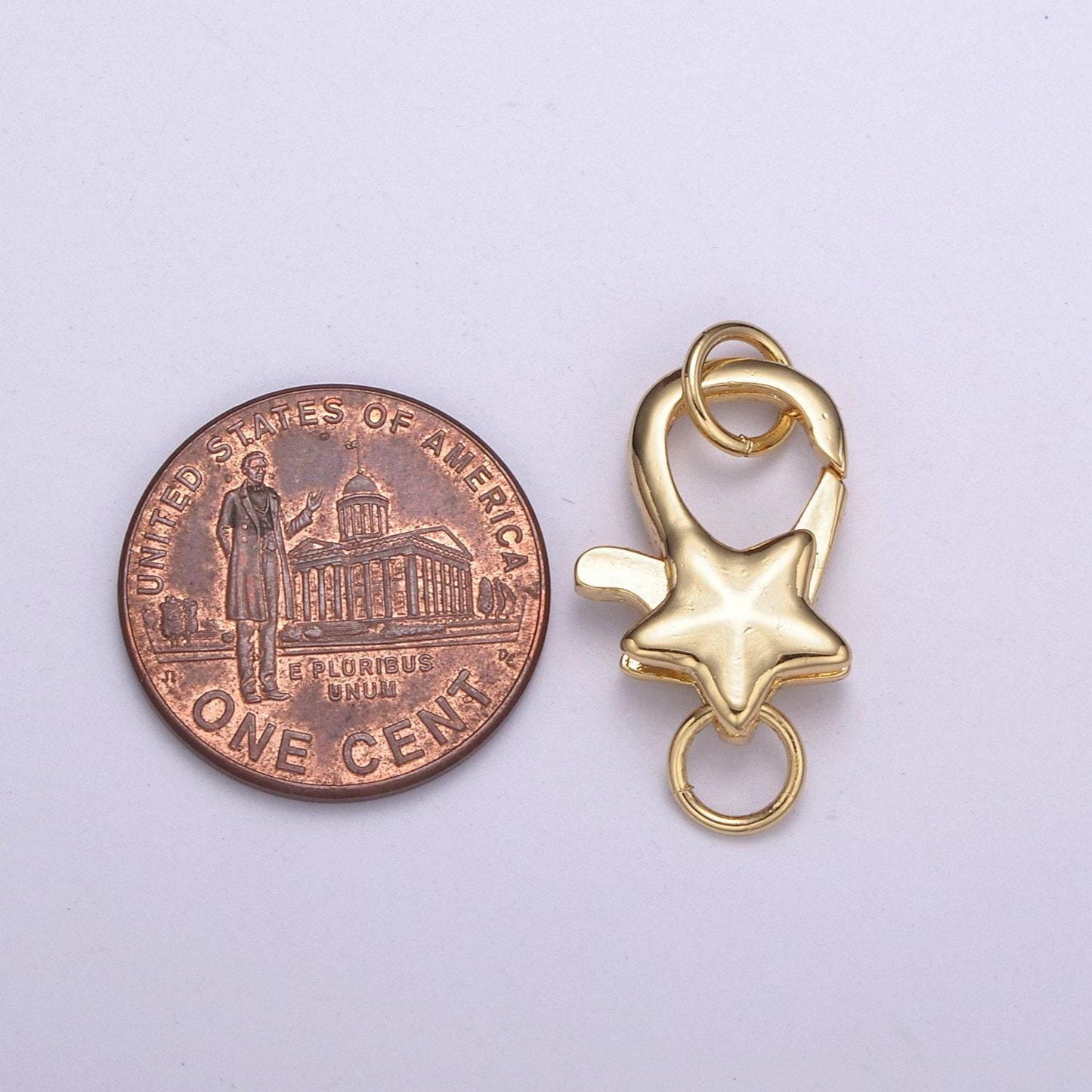 1x gold star clasp, large spring ring measurement include loops 24 mm, necklace bracelet component supply for jewelry making, l-570